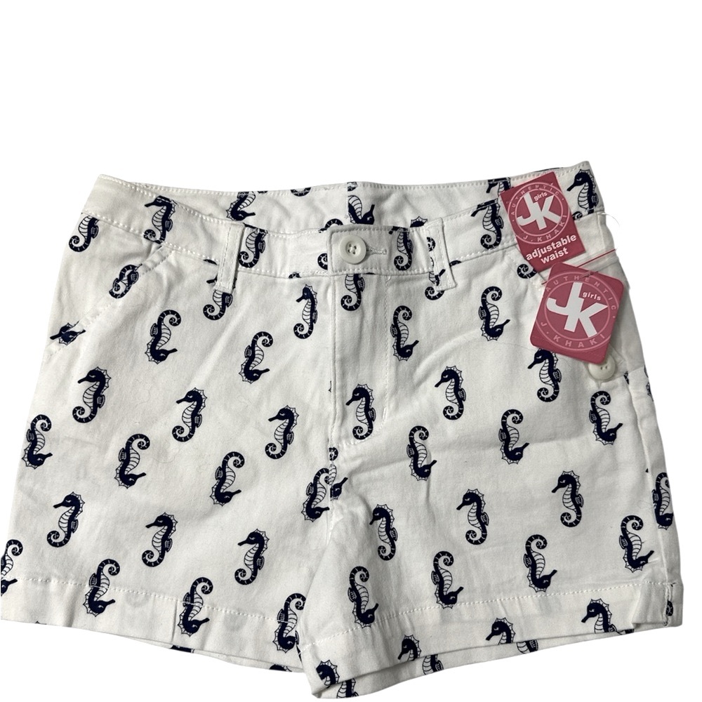 J. Khaki White Girls Shorts Size 14 Blue and White